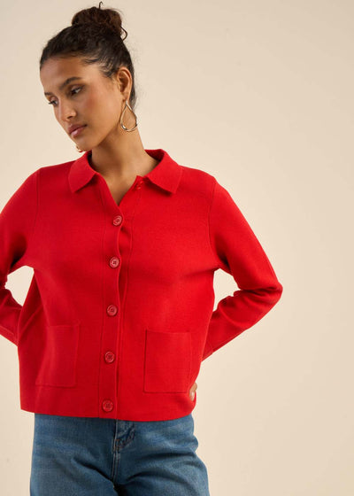Gilet droit col chemise