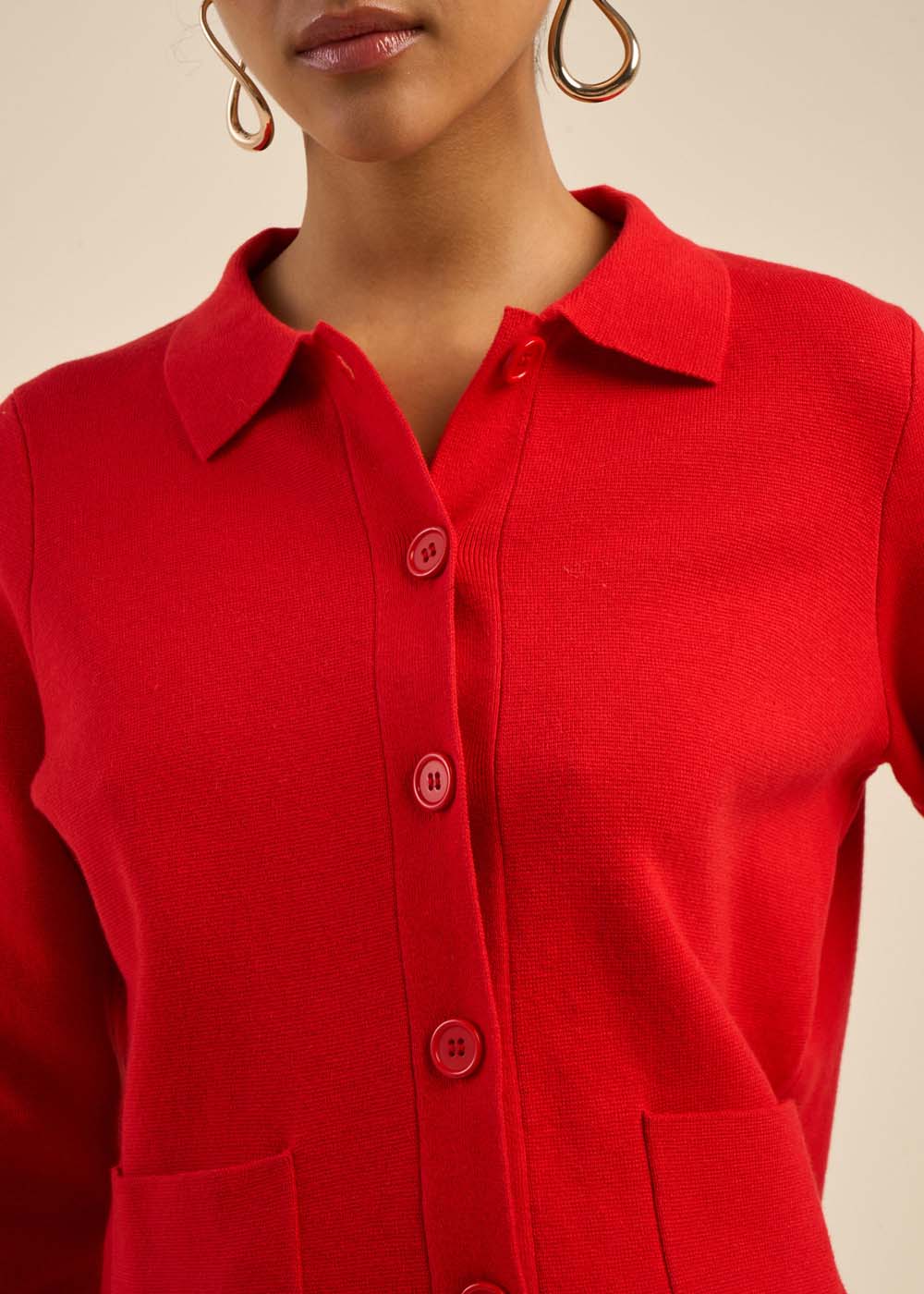 Gilet droit col chemise