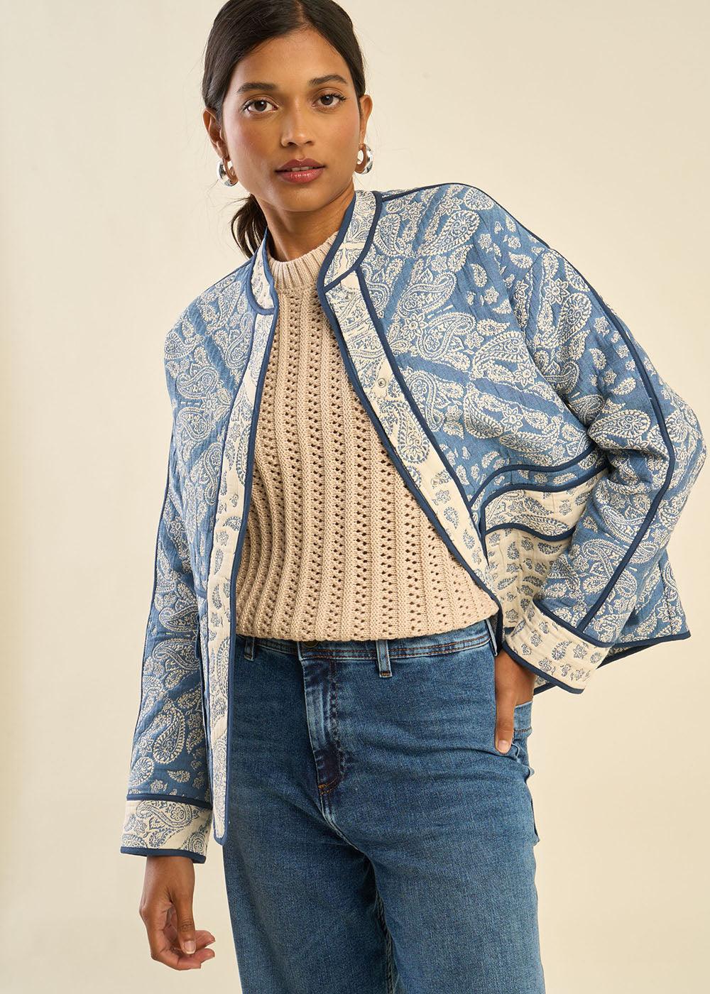 Veste jacquard au tissu effet bandana