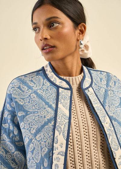 Veste jacquard au tissu effet bandana