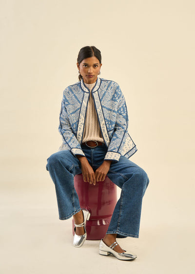 Veste jacquard au tissu effet bandana