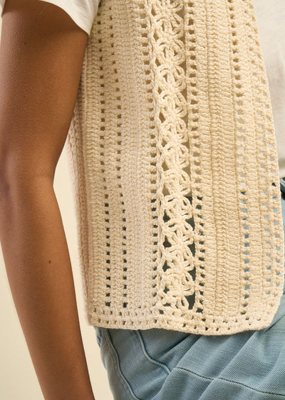 Gilet sans manches maille crochetée