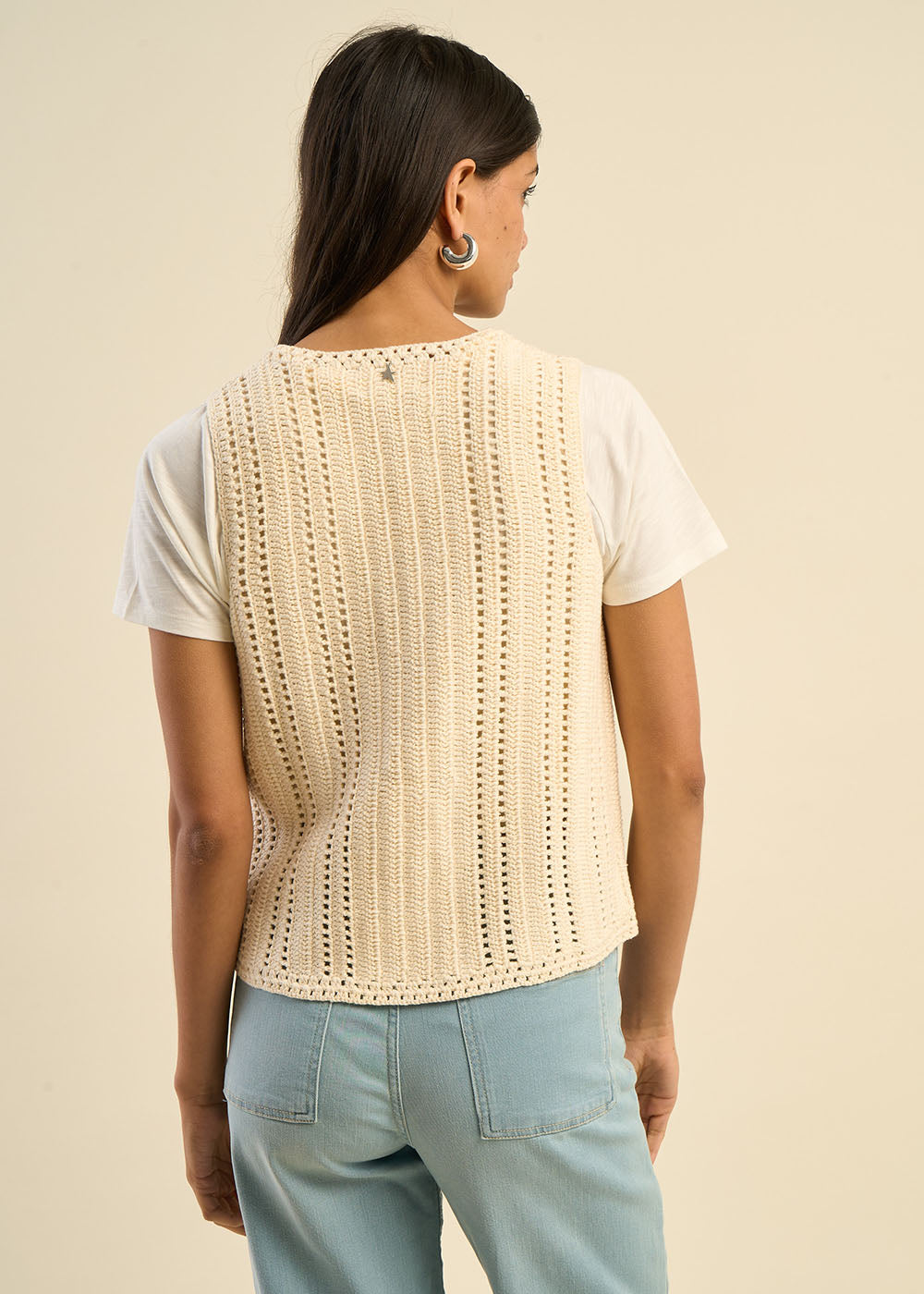 Gilet sans manches maille crochetée