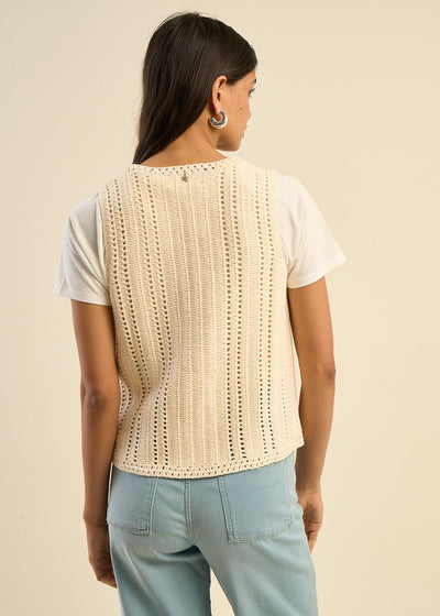 Gilet sans manches maille crochetée
