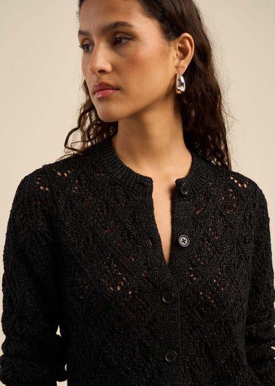 Gilet ajouré chic avec détails lurex