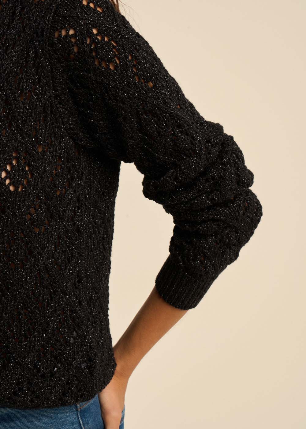 Gilet ajouré chic avec détails lurex