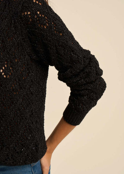 Gilet ajouré chic avec détails lurex
