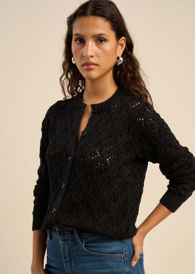 Gilet ajouré chic avec détails lurex