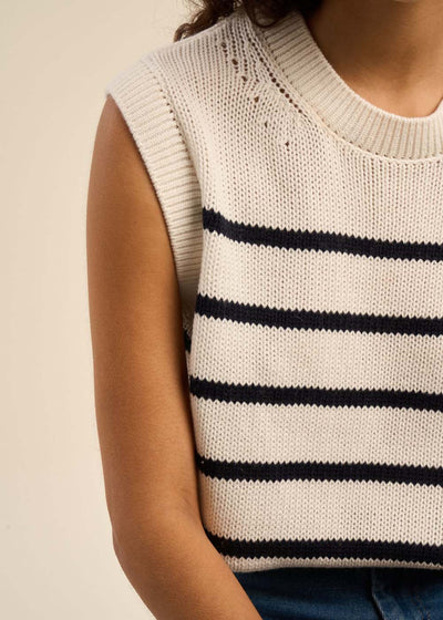 Pull à rayures sans manches