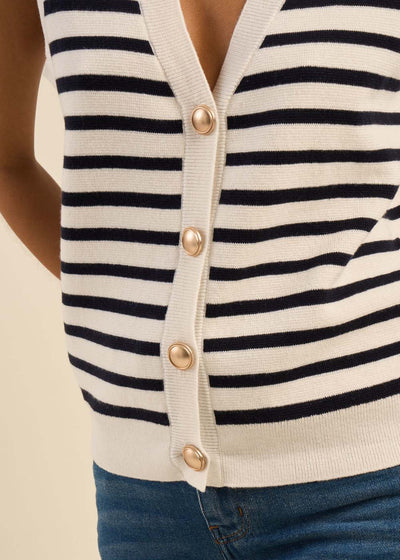 Gilet sans manches avec boutons bijoux