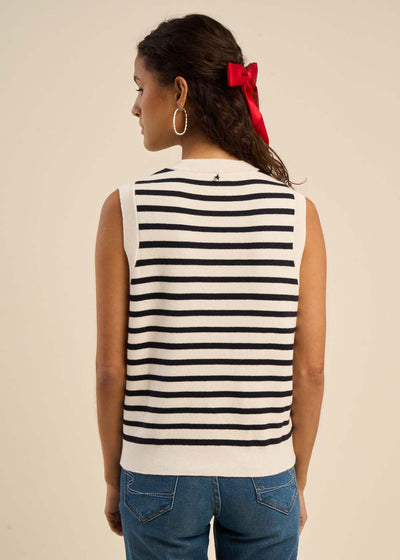 Gilet sans manches avec boutons bijoux