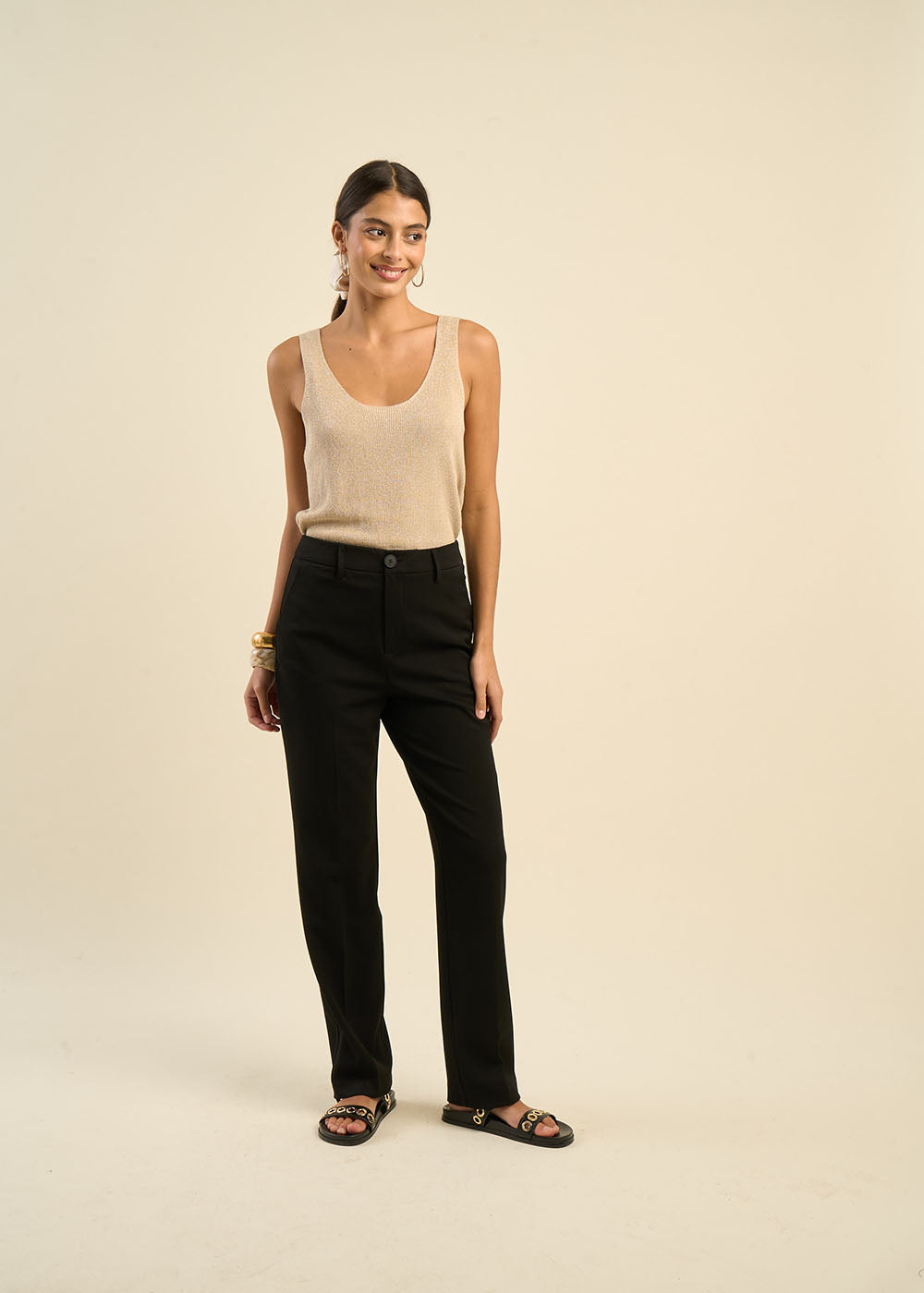 Pantalon de costume à taille haute