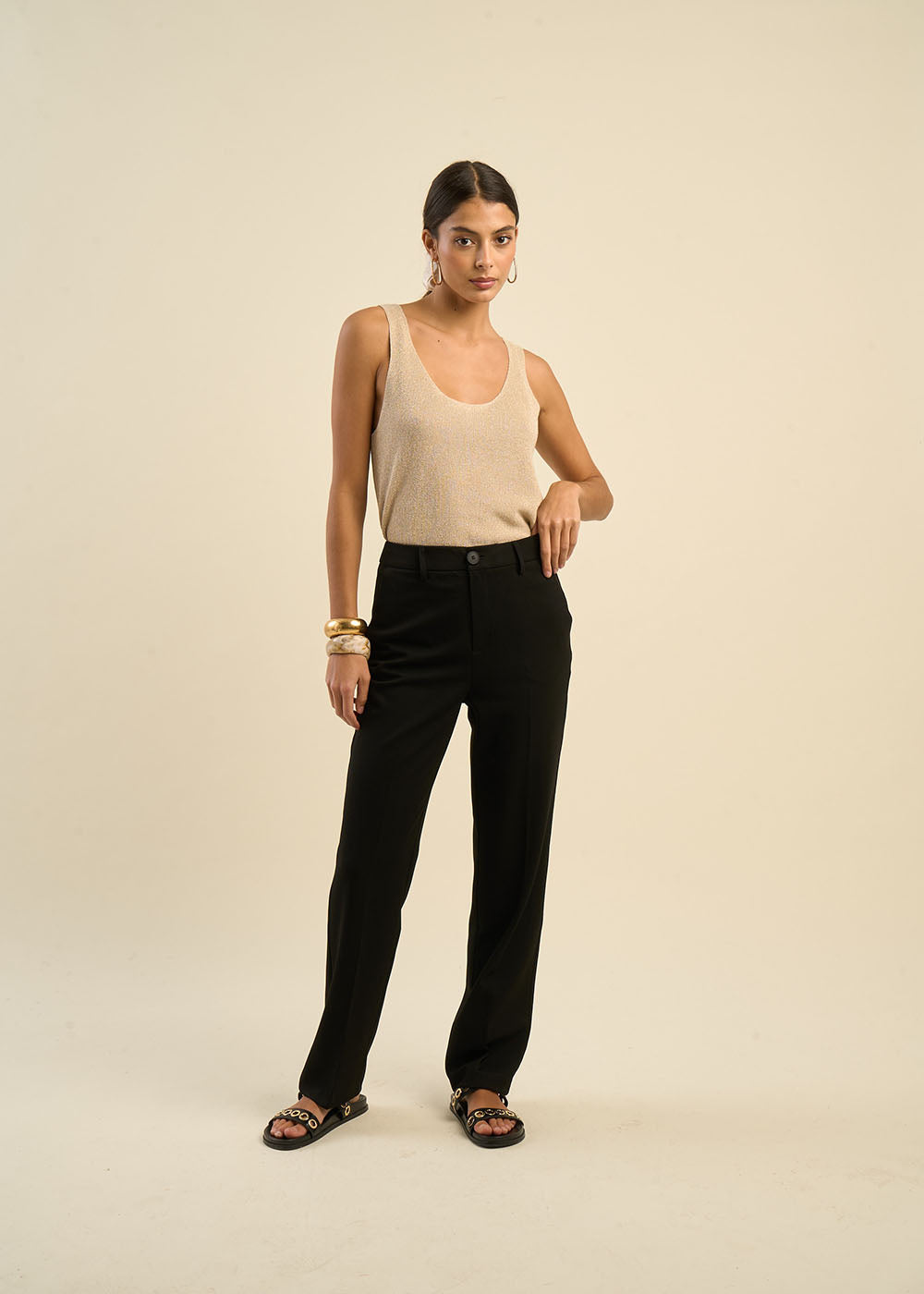 Pantalon de costume à taille haute