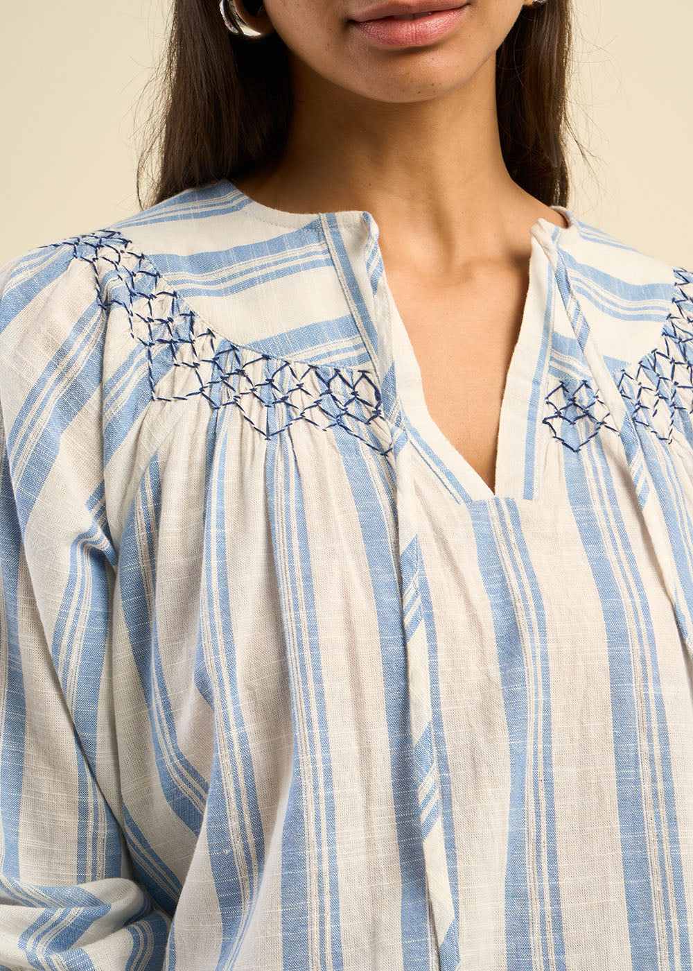 Blouse oversize en coton léger avec rayures