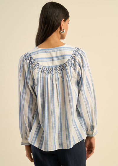 Blouse oversize en coton léger avec rayures