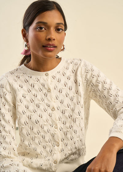 Gilet à maille ajourée 100% coton