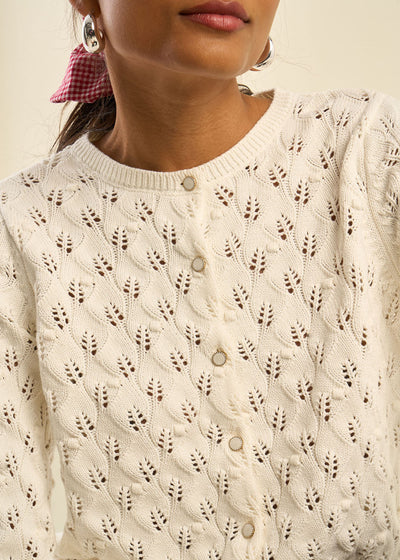 Gilet à maille ajourée 100% coton
