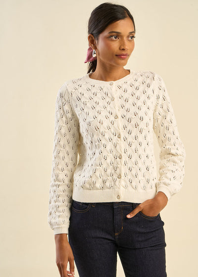 Gilet à maille ajourée 100% coton
