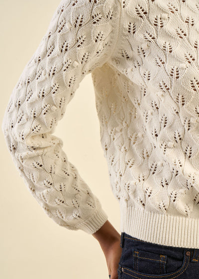 Gilet à maille ajourée 100% coton