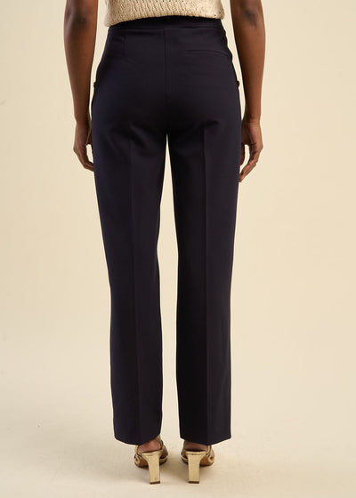 Pantalon effet pont à boutons dorés