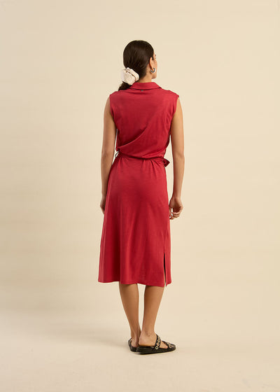 Robe chemise avec lien à nouer
