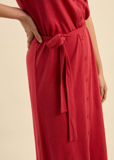 Robe chemise avec lien à nouer