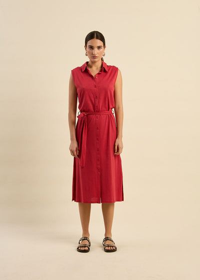 Robe chemise avec lien à nouer