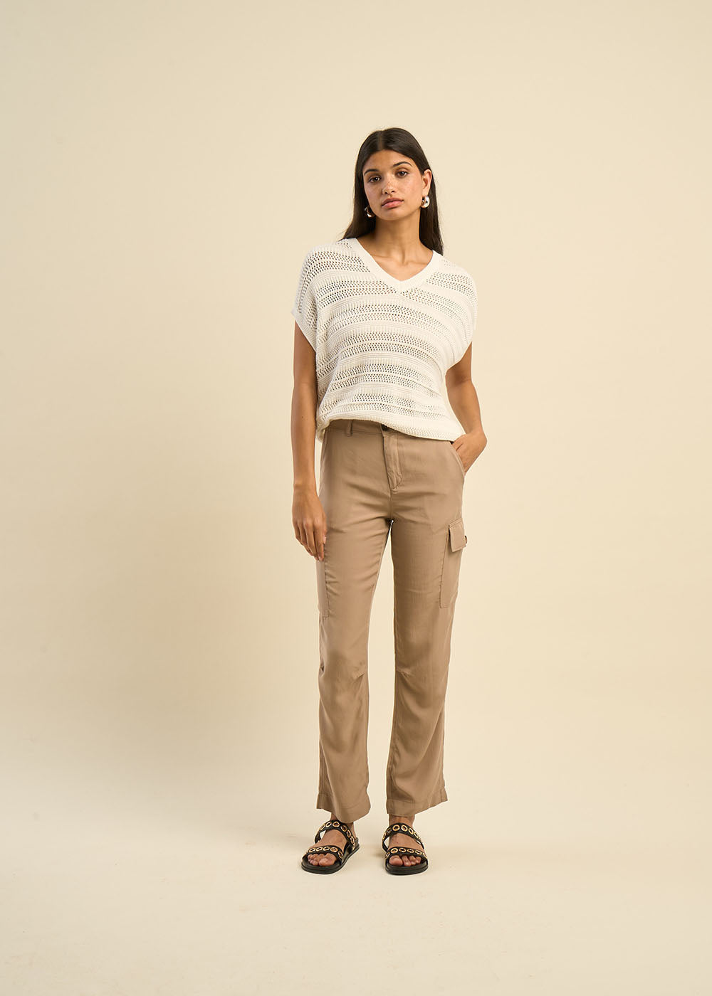 Pantalon cargo coupe droite