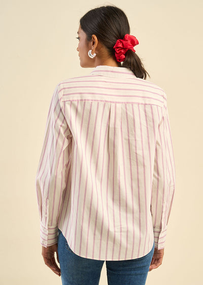 Chemise style pyjama rayée à col chemise