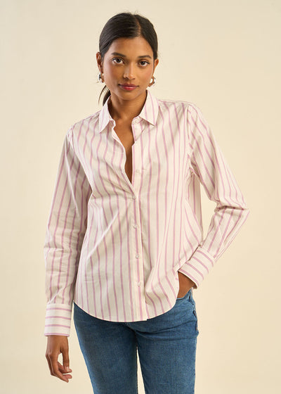 Chemise style pyjama rayée à col chemise