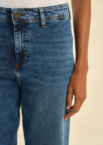 Jean large taille haute sans coutures