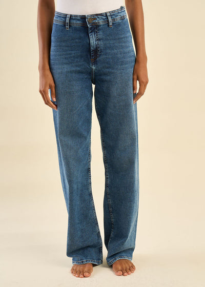 Jean large taille haute sans coutures