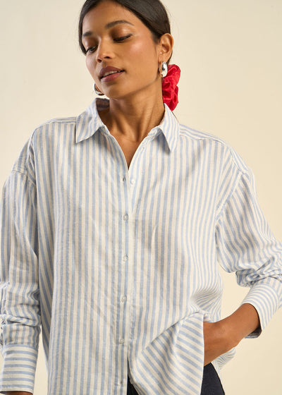 Chemise à rayures détail fil lurex
