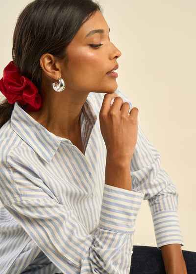 Chemise à rayures détail fil lurex