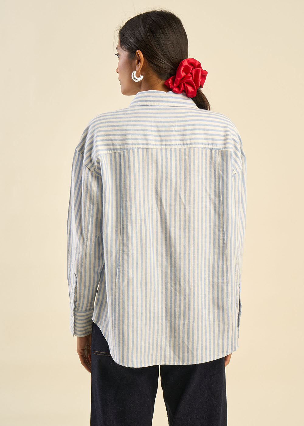 Chemise à rayures détail fil lurex