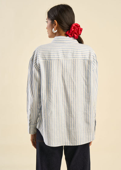 Chemise à rayures détail fil lurex