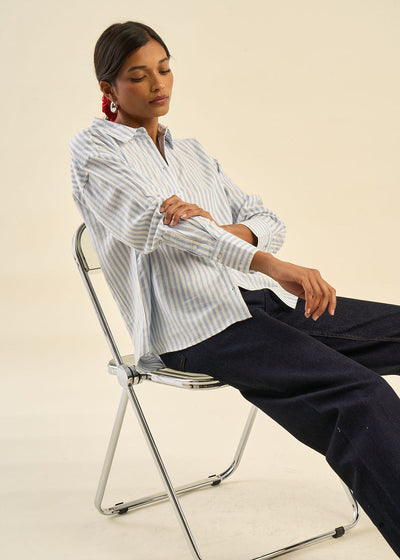 Chemise à rayures détail fil lurex