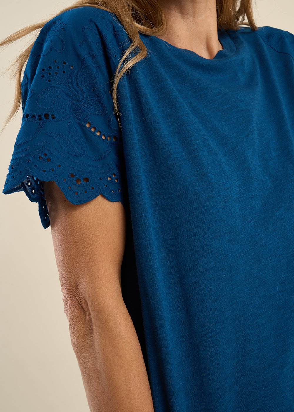 T-shirt manches raglan broderies anglaises