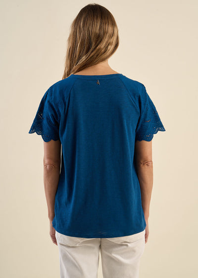 T-shirt manches raglan broderies anglaises