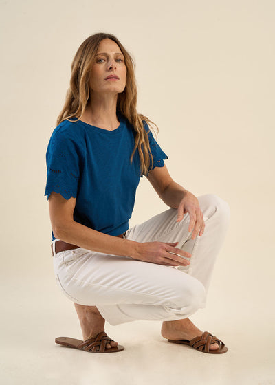 T-shirt manches raglan broderies anglaises