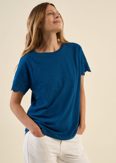 T-shirt manches raglan broderies anglaises