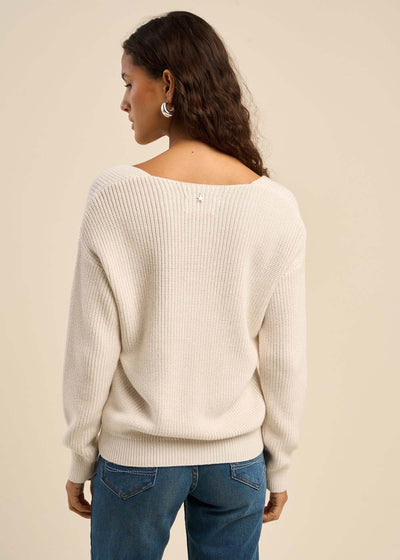 Pull ample à col V avec détails en lurex