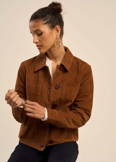Veste surchemise en suede