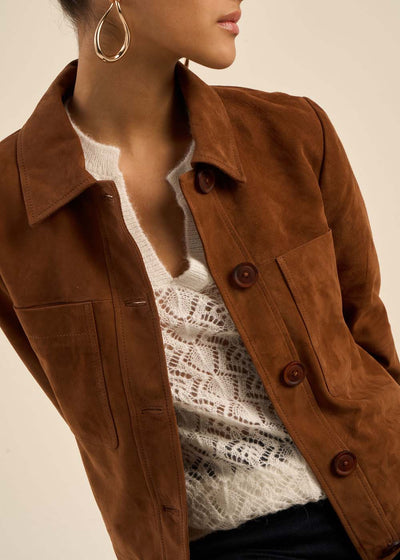Veste surchemise en suede