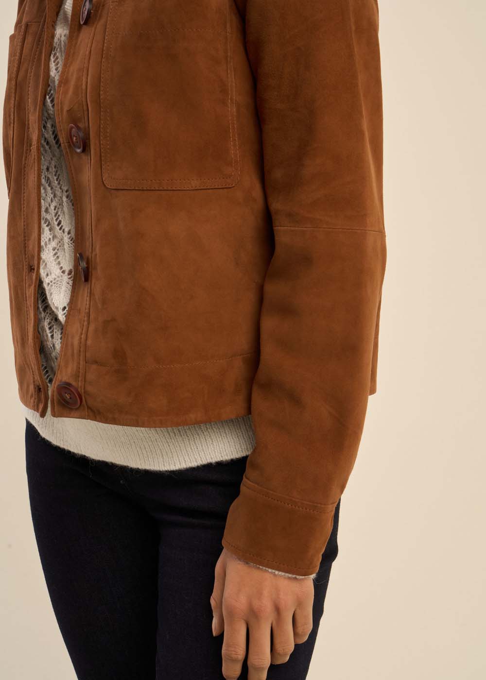 Veste surchemise en suede