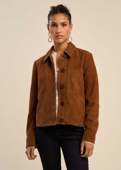 Veste surchemise en suede