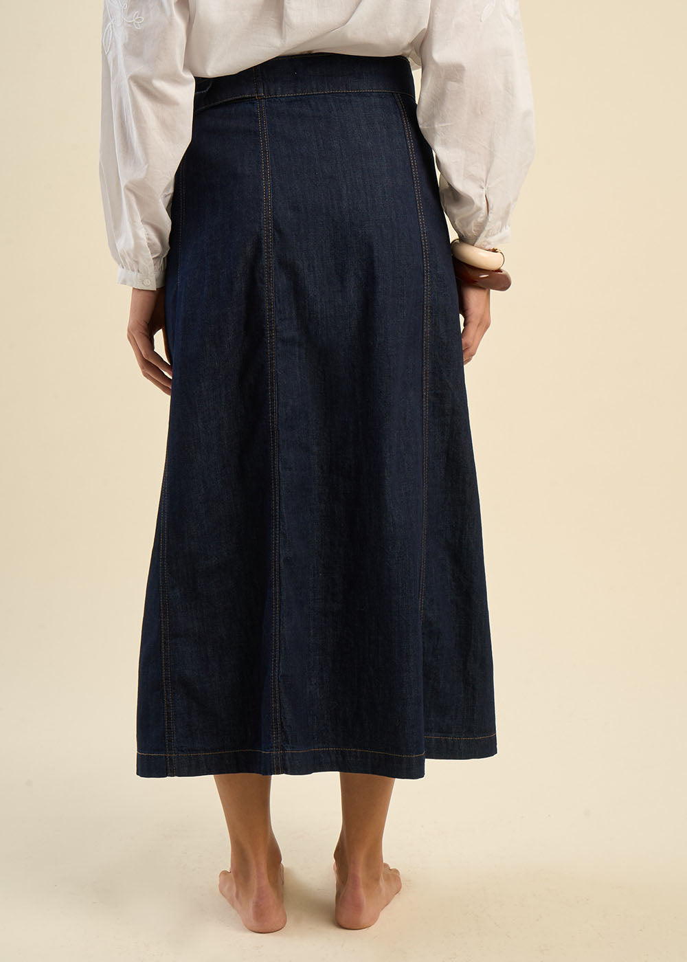 Jupe portefeuille en denim ajustable