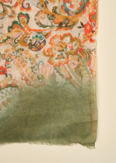 Foulard motifs floral et abstrait