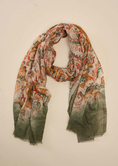 Foulard motifs floral et abstrait