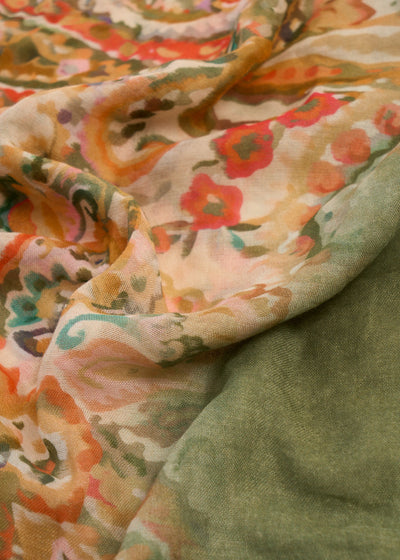 Foulard motifs floral et abstrait